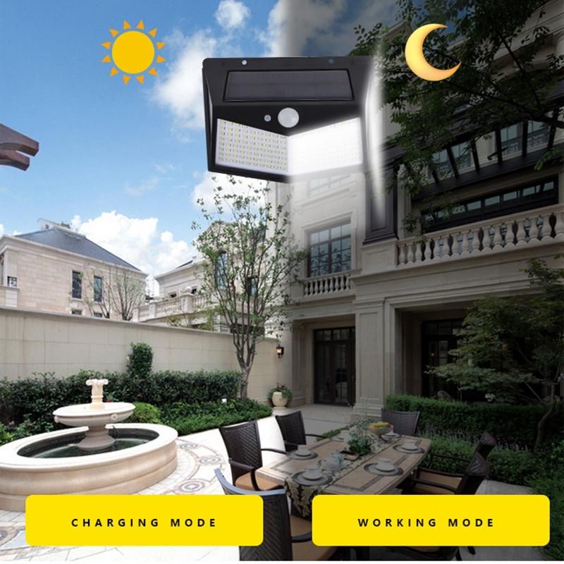 212 LED Solar Power PIR Motion Sensor Wall Light Outdoor