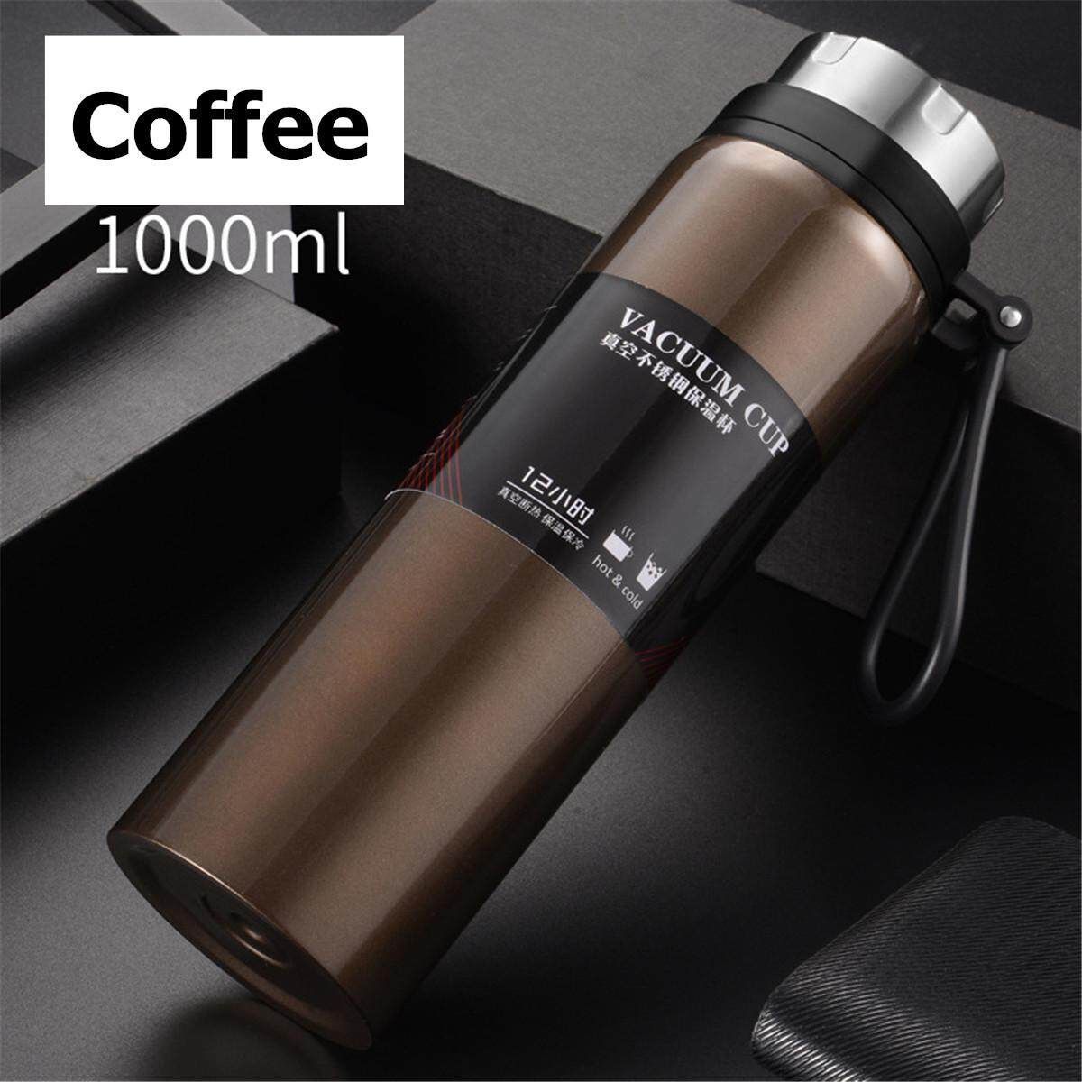 1L Stainless Steel Travel Mug Flask Thermal Hot Water Insulated Bottle Coffee