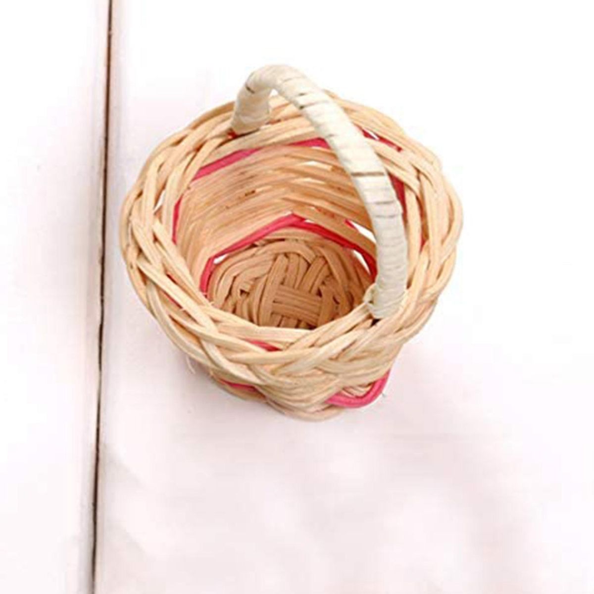 10Pcs Basket Mini Woven Baskets with Handles Plant Pots Containers Sundries Makeup Organizer for Baskets Photo Prop