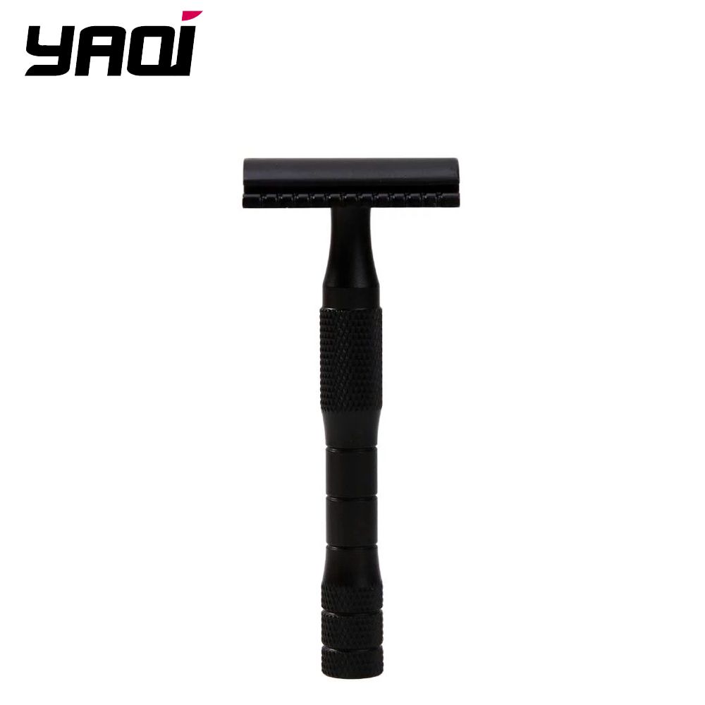 YAQI Matte Black Color Brass Handle Double Edge Single