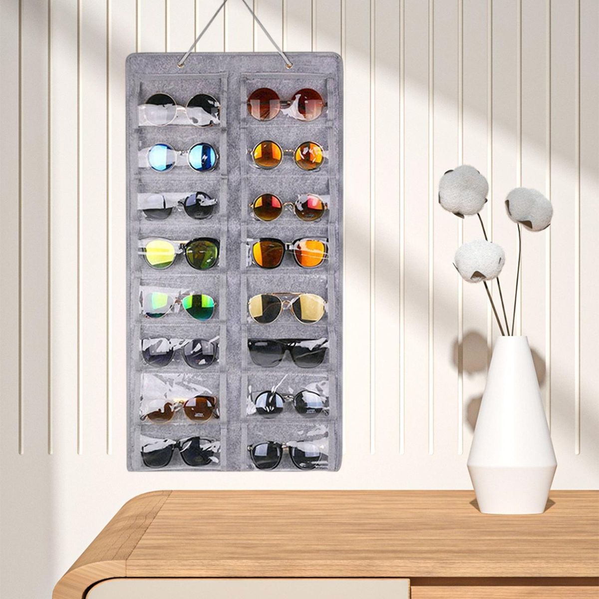 Sunglasses Holder Hanging Eyeglasses Storage Holder Light Grey