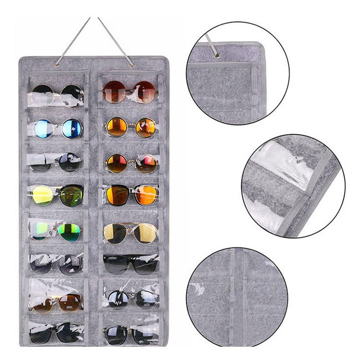 Sunglasses Holder Hanging Eyeglasses Storage Holder Light Grey