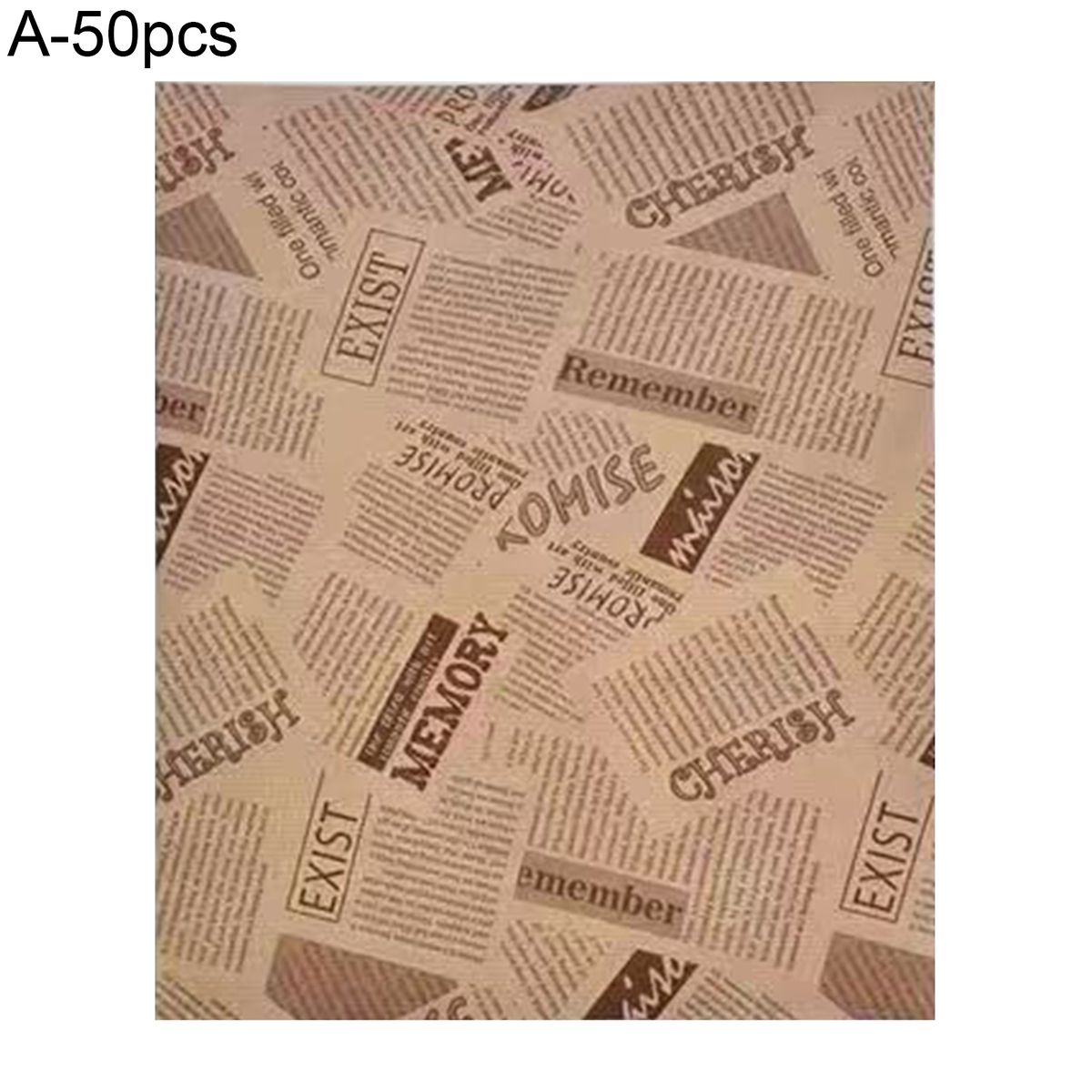 50Pcs Food Basket Liner Barley Print Tray Liner A