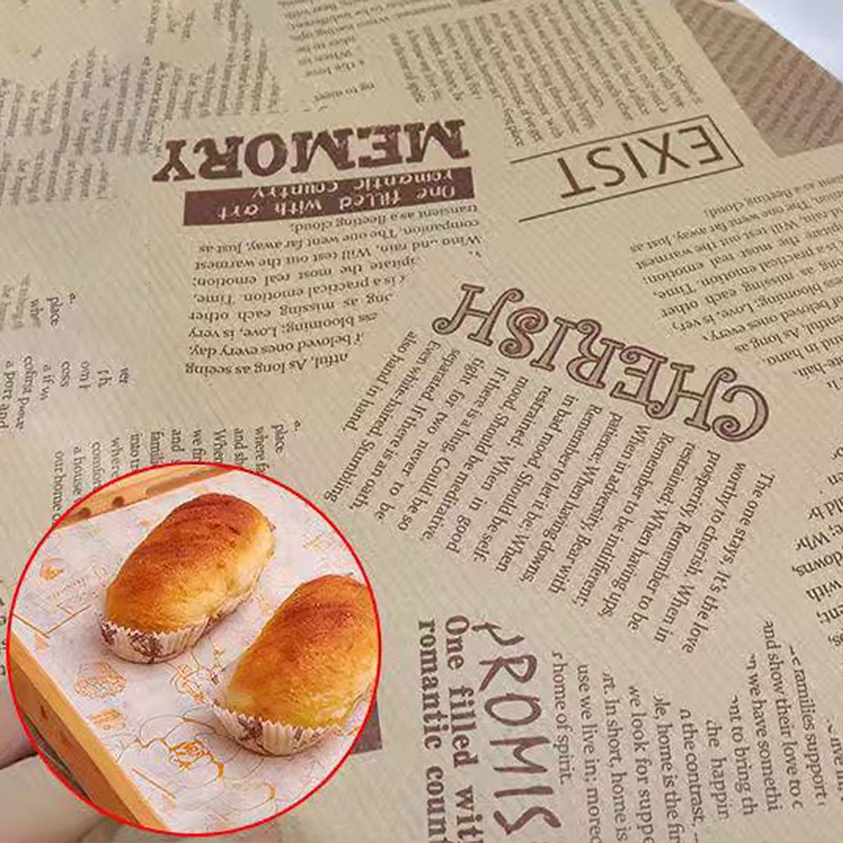 50Pcs Food Basket Liner Barley Print Tray Liner A