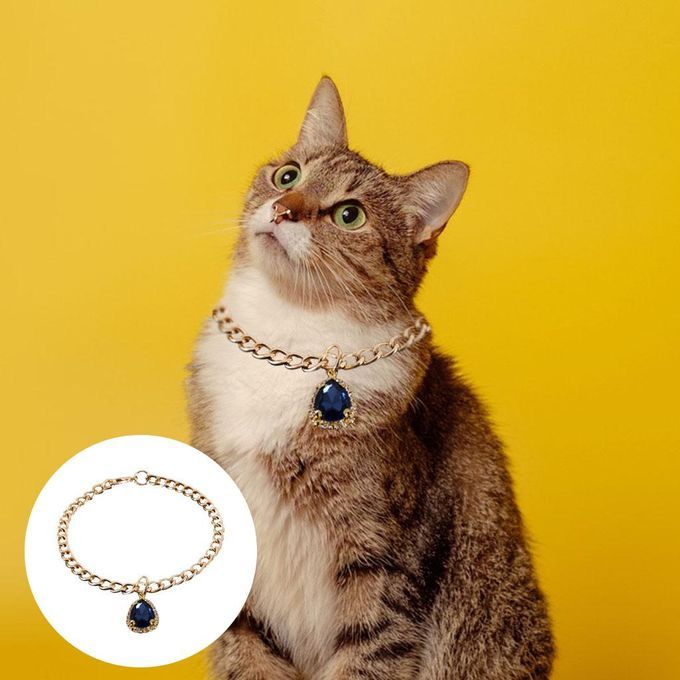 Pet Collar Charm Water Drop Pendant Animals Protection Necklace Blue