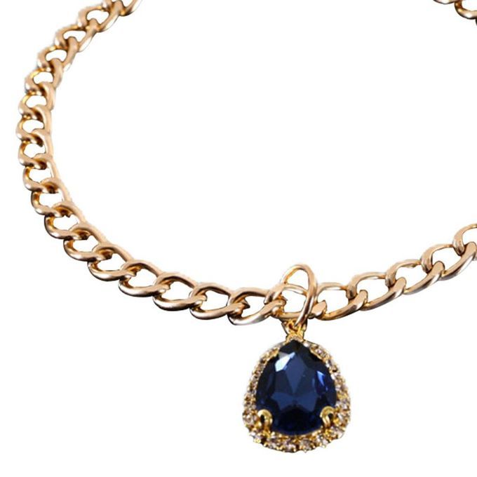 Pet Collar Charm Water Drop Pendant Animals Protection Necklace Blue