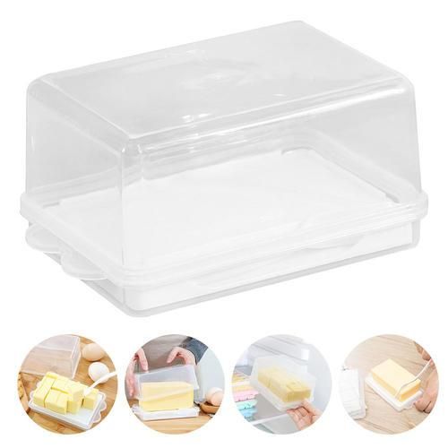 Plastic Butter Storage Box Container Transparent Enlarged Cheese Server Keeper Tray Kitchen Tool Cheese Storage Box
