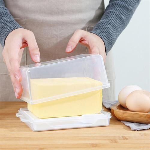Plastic Butter Storage Box Container Transparent Enlarged Cheese Server Keeper Tray Kitchen Tool Cheese Storage Box