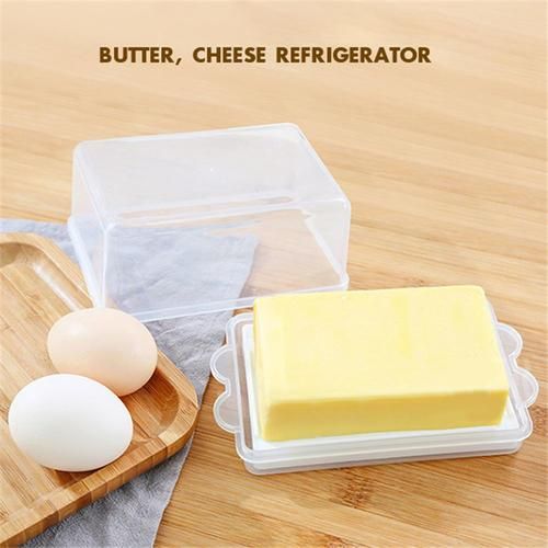 Plastic Butter Storage Box Container Transparent Enlarged Cheese Server Keeper Tray Kitchen Tool Cheese Storage Box