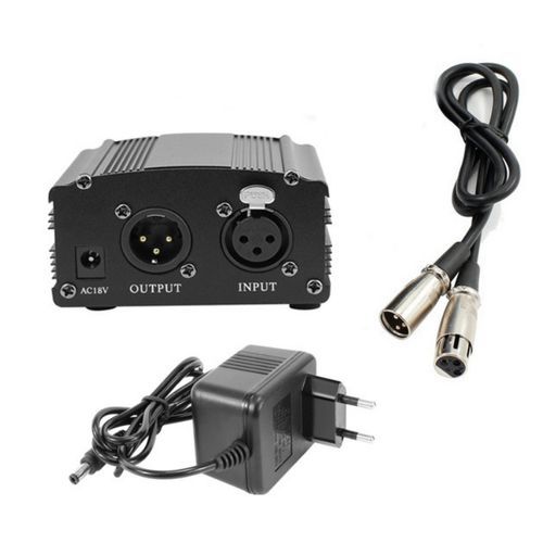 48V Phantom Power Supply USB2.0 Cable Dual Plug Microphone Cable For Condenser