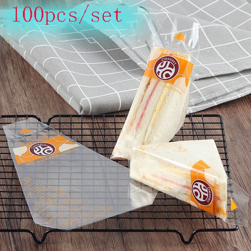 Sandwich Plastic Packaging Transparent Triangle Bags For