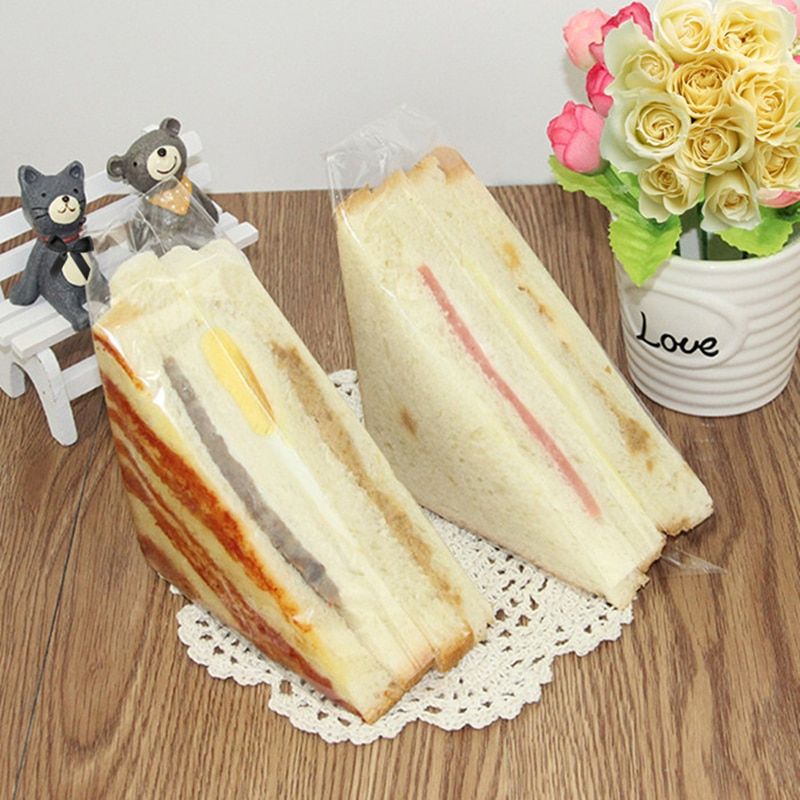 Sandwich Plastic Packaging Transparent Triangle Bags For
