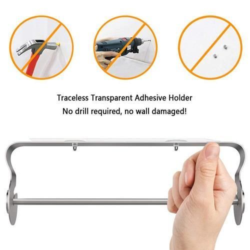 Bathroom Wall Storage Rack Roll HolderStainless Steel Wall Hanging Roll Dispenser  Storage Holder For Kitchen Bathroom