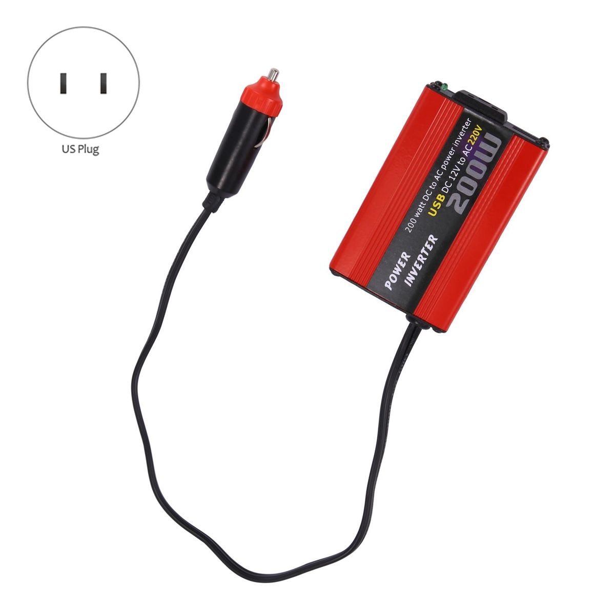 200W Car Power Inverter Dc 12V To Ac 220V Converter Dual