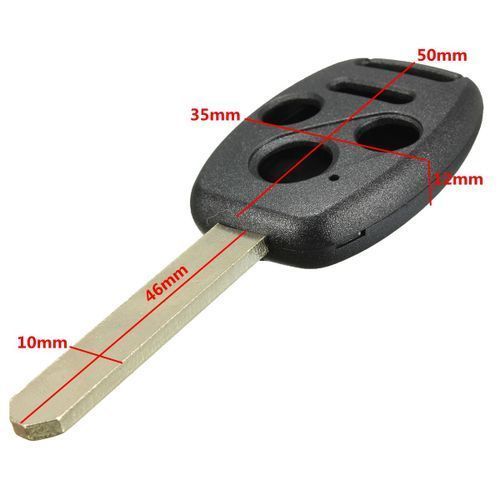 Remote Key Fob Shell + Uncut Blade 4 Button For Honda Accord Civic