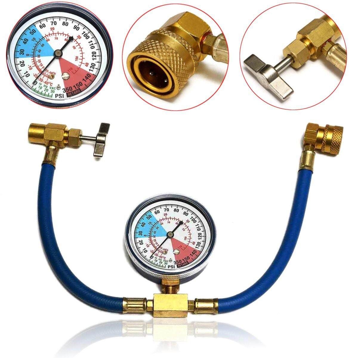 R134A Air Conditioning Car Measuring Refrigerant Recharge Hose Adapter Kit