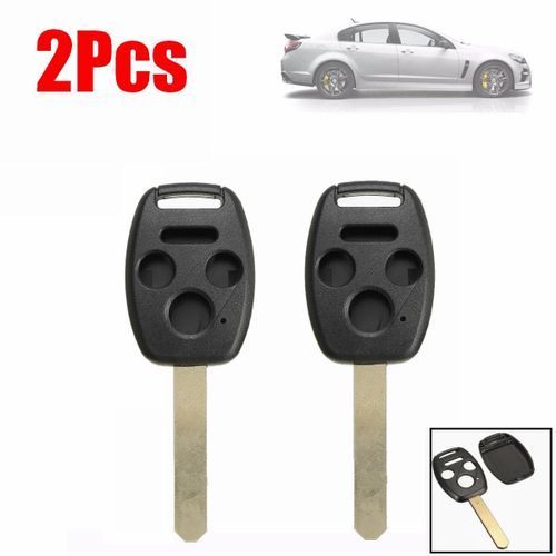 2pcs 4 Bttn Remote Key Case Fob Clicker For 03-10 Honda Accord W/ Uncut Blade Repair