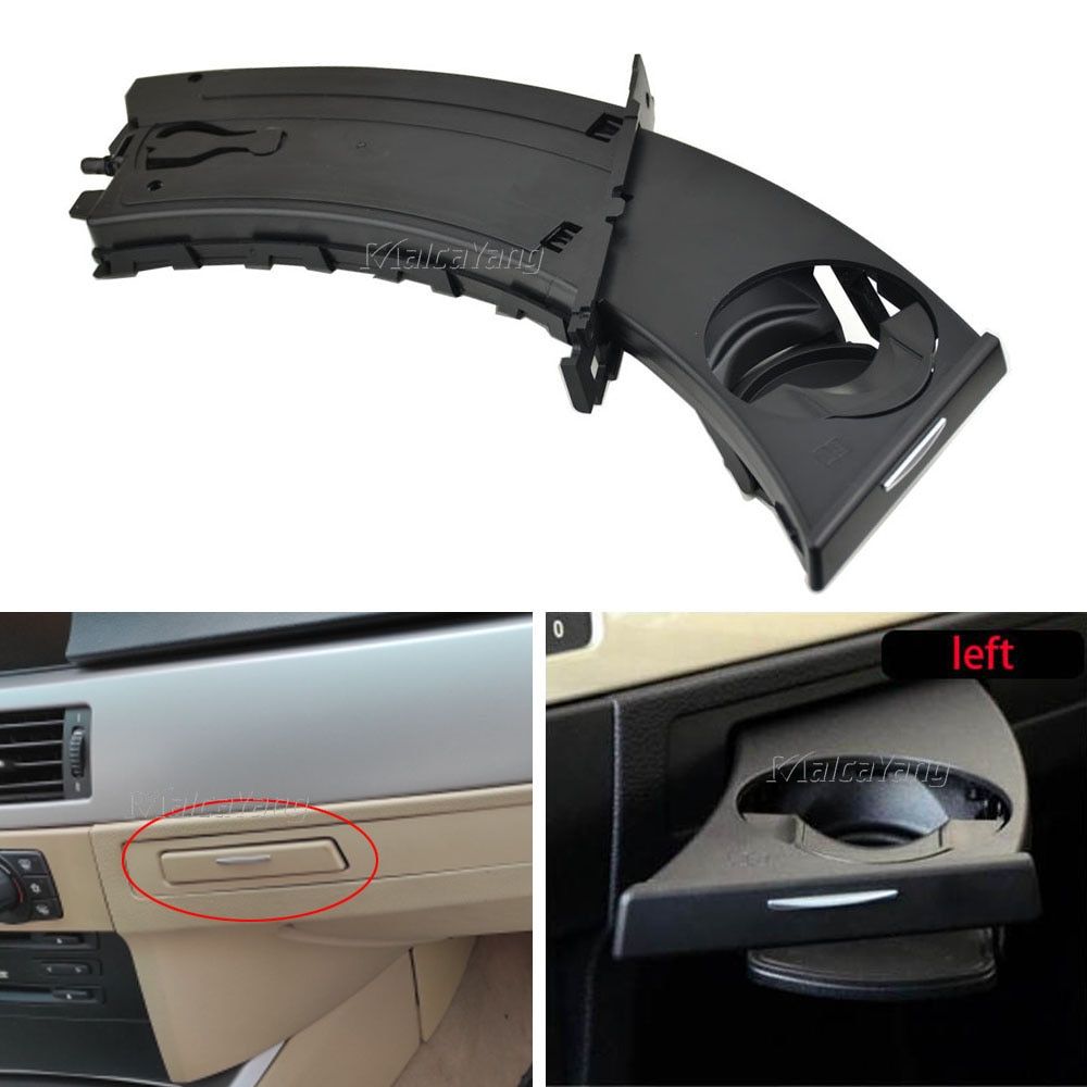 Front Driver Left Right Side Cup Drink Holder For BMW E90 E91 318I 325I 328I 51459173643 51459173467 51459173465 Black Left