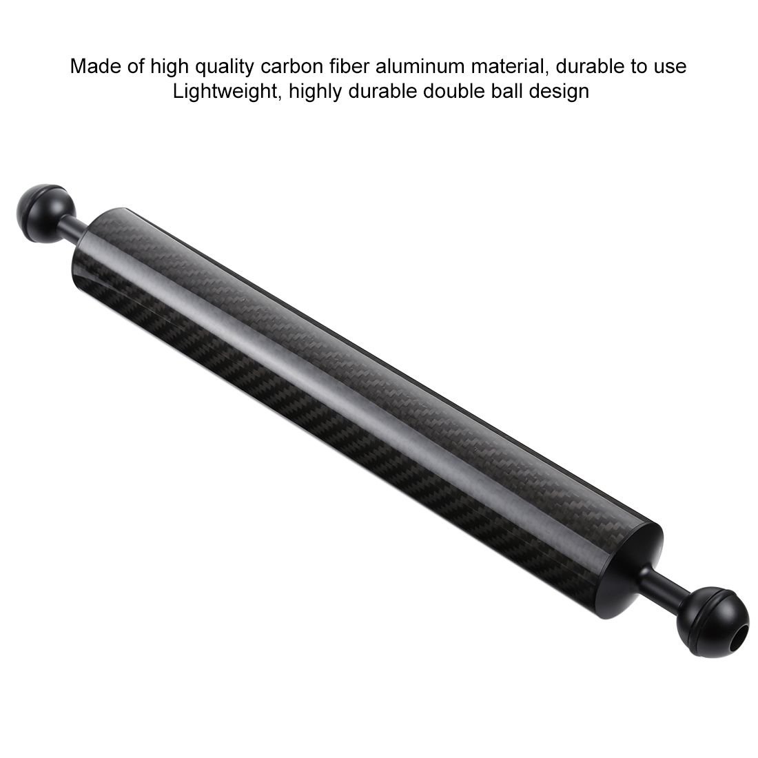 PULUZ 14.56 Inch 37cm Length 40mm Diameter Dual Balls Carbon Fiber Floating Arm, Ball Diameter: 25mm, Buoyancy: 300g