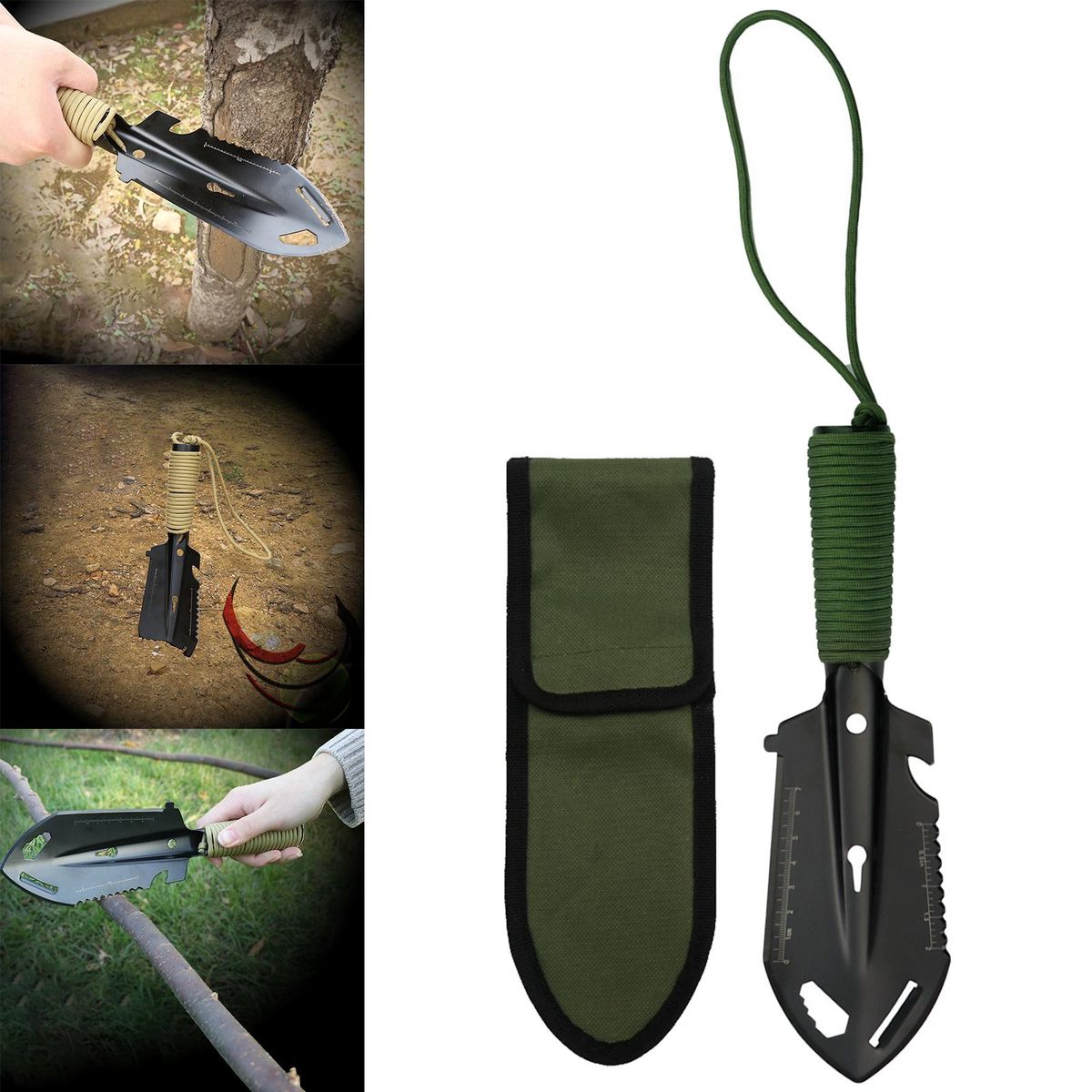Camping Shovels Multifunctional Handy  Green