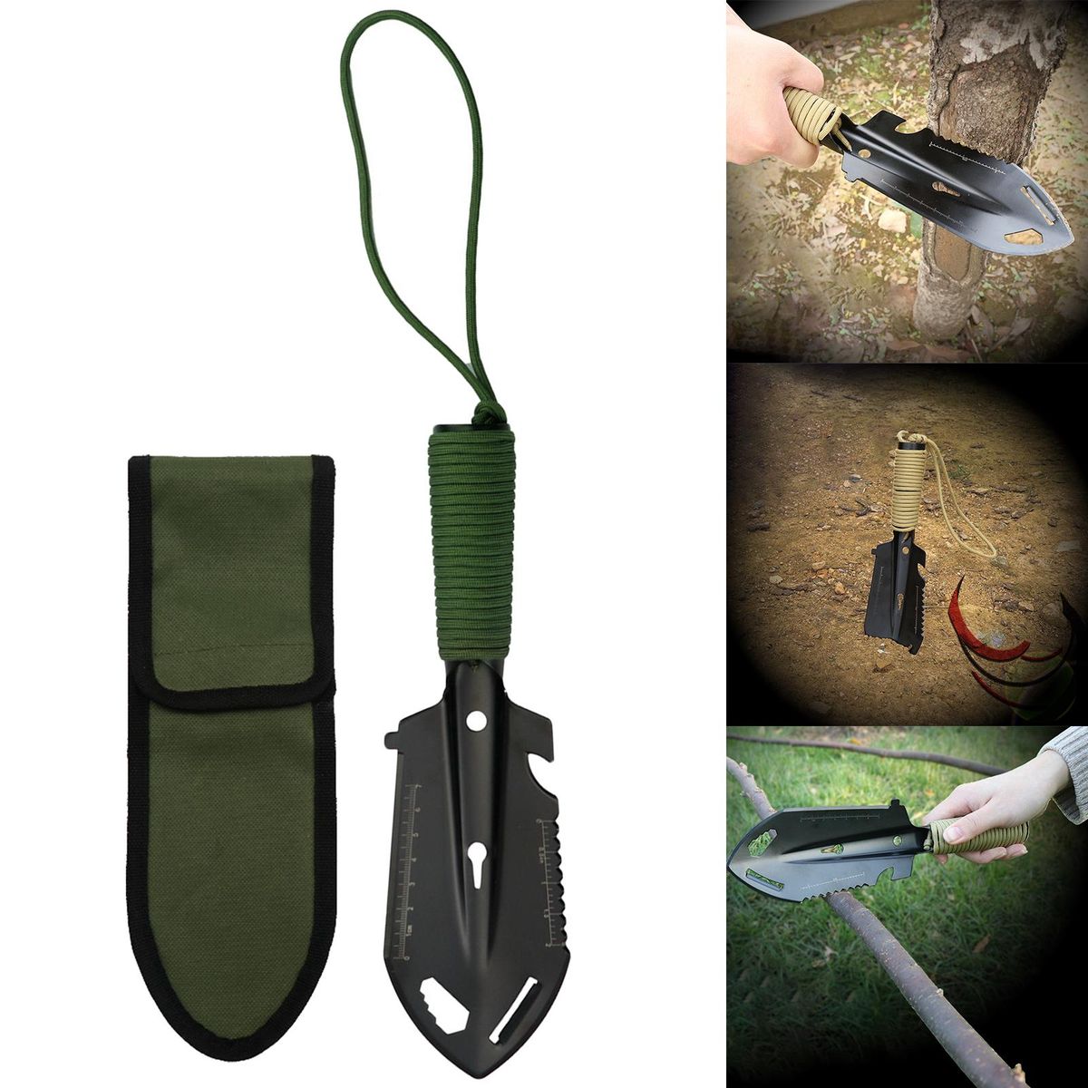 Camping Shovels Multifunctional Handy  Green
