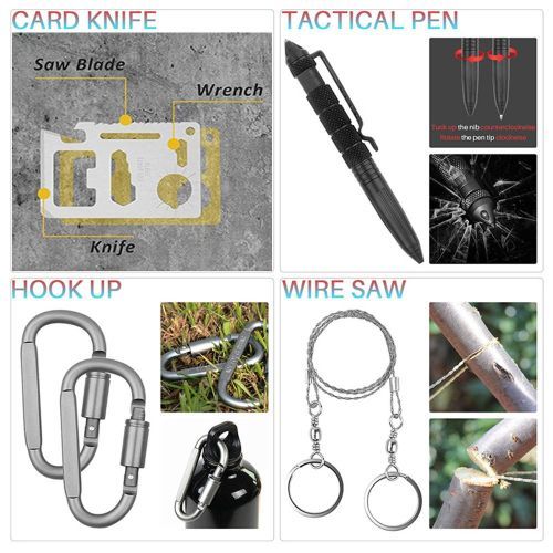 60PCS Emergency Survival Kit First Aid Kit Professional Survival Gear Hunting Tool With Tactical Bag Outdoor Camping SOS Set