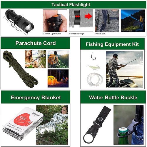 60PCS Emergency Survival Kit First Aid Kit Professional Survival Gear Hunting Tool With Tactical Bag Outdoor Camping SOS Set