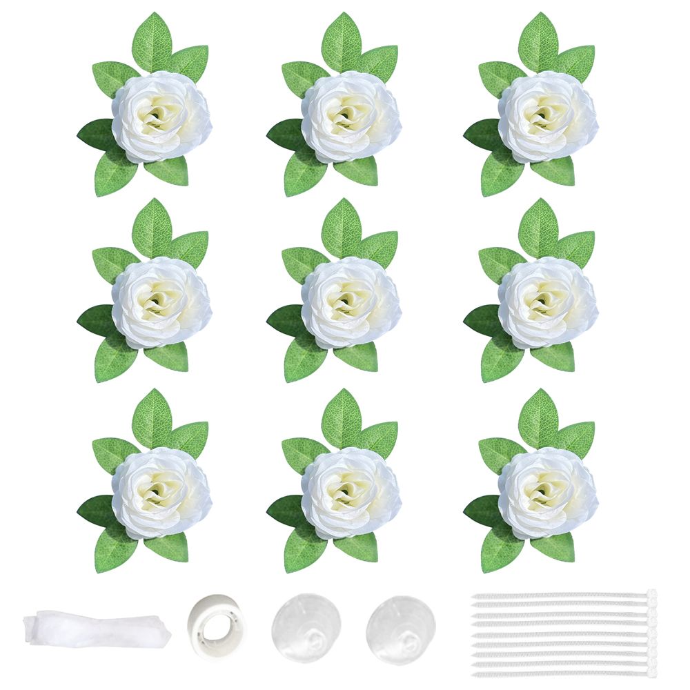 White Rose Artificial Flower For Wedding Car Bridal Car