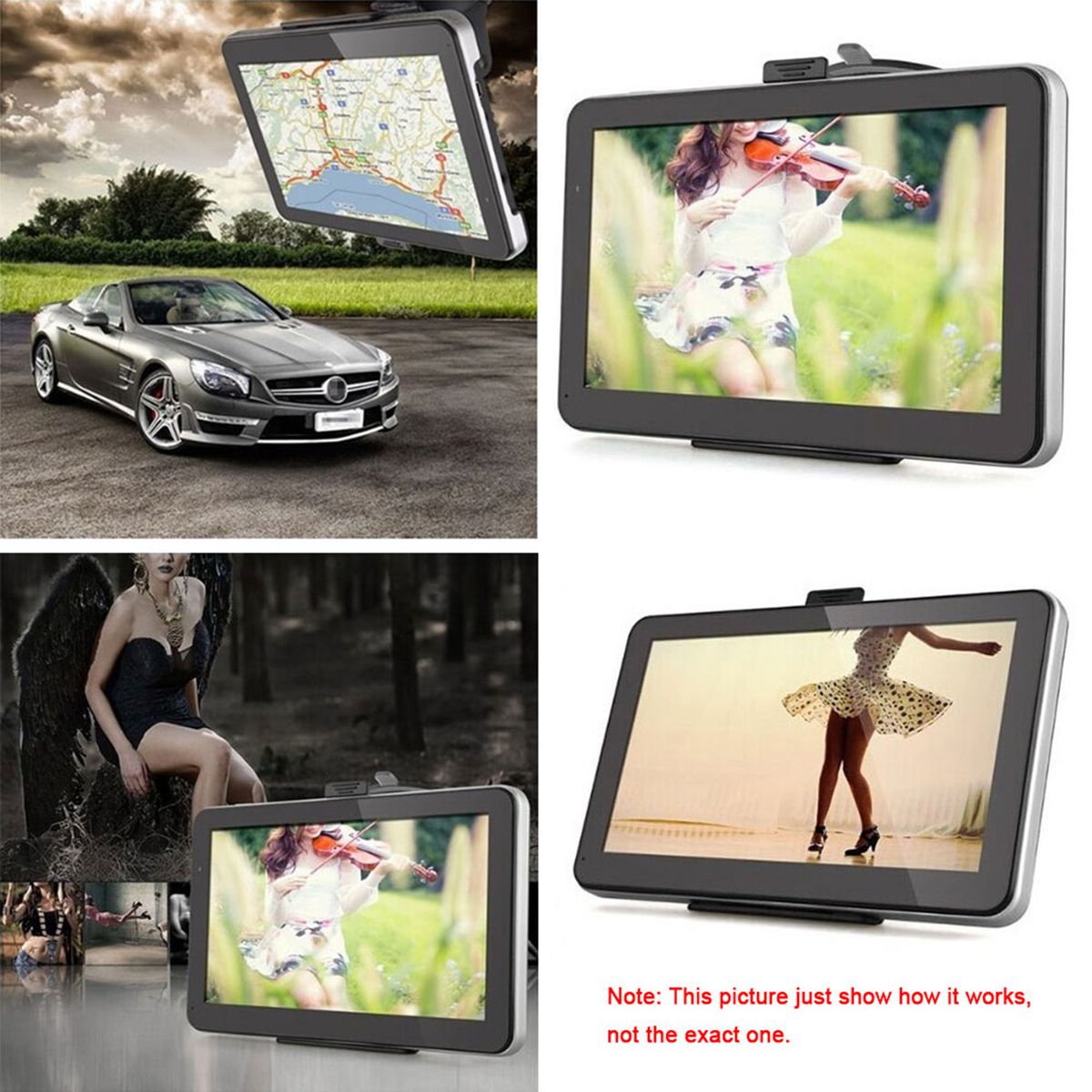 7'' HD Touch Screen Portable GPS Navigator 128MB RAM 4GB ROM