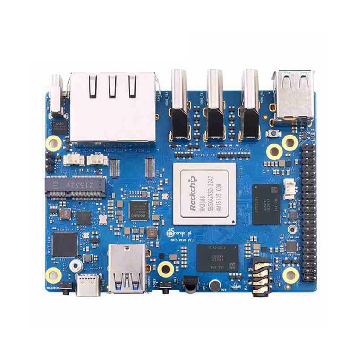 For Orange Pi 5 Plus 16GB RAM+256GB Emmc Module RK3588 Octa-Core 64-Bit Supports 8K Video 2.5G Supports WiFi6 BT Module