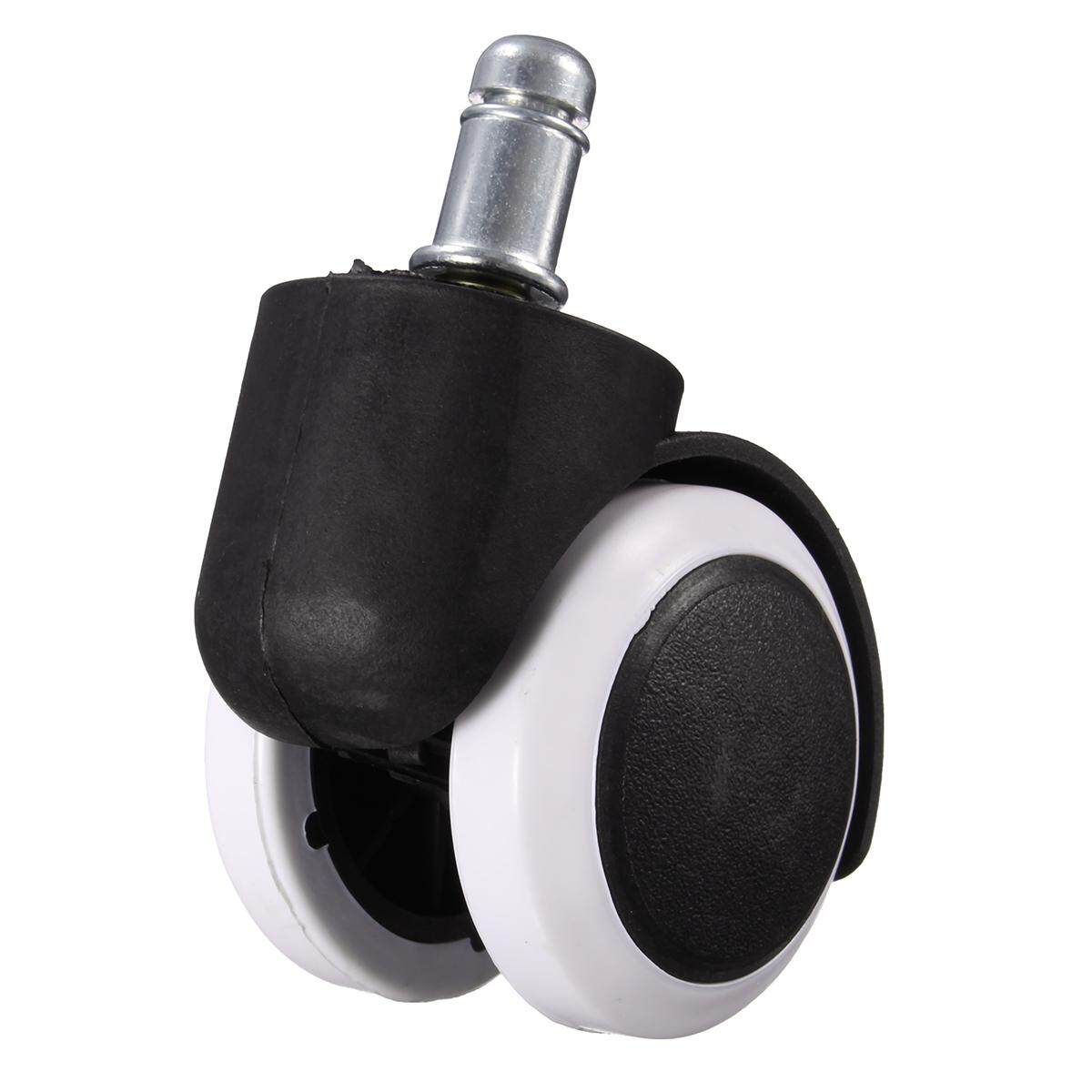 5pcs 50KG Universal Mute Wheel 2" Replacement Office Chair Swivel Casters Rubber Rolling Rollers Wheels Furniture Hardware - Black