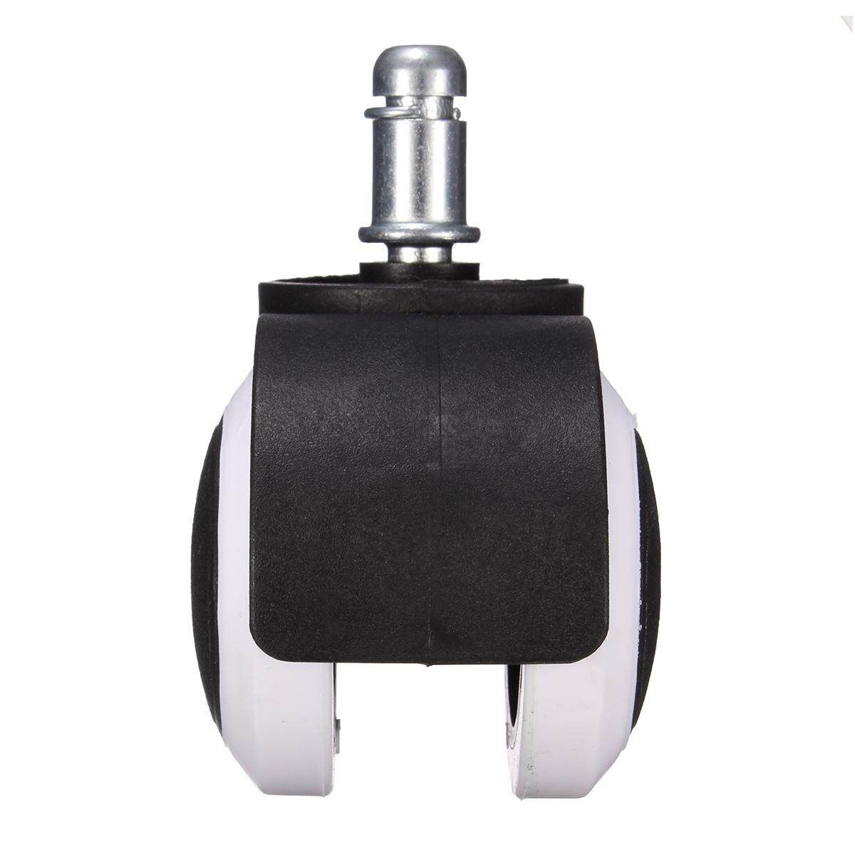 5pcs 50KG Universal Mute Wheel 2" Replacement Office Chair Swivel Casters Rubber Rolling Rollers Wheels Furniture Hardware - Black