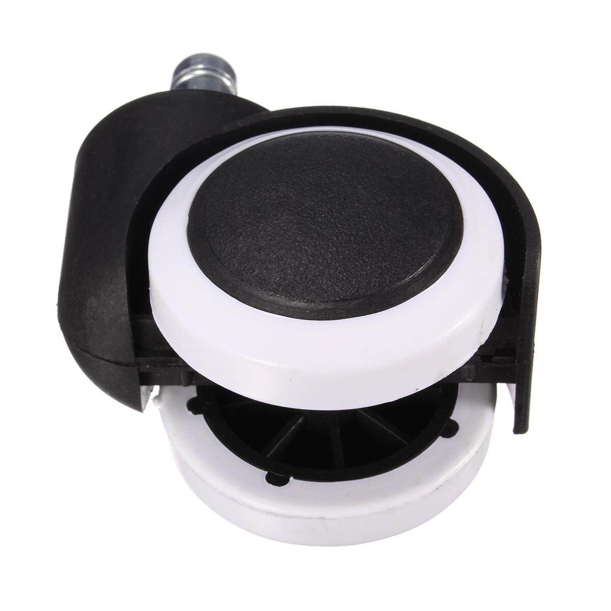 5pcs 50KG Universal Mute Wheel 2" Replacement Office Chair Swivel Casters Rubber Rolling Rollers Wheels Furniture Hardware - Black