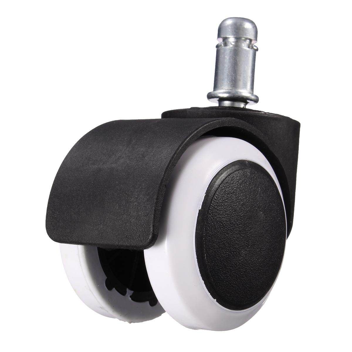 5pcs 50KG Universal Mute Wheel 2" Replacement Office Chair Swivel Casters Rubber Rolling Rollers Wheels Furniture Hardware - Black