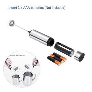 Powerful Electric Milk Frother With 2pcs Stainless Steel Spring Whisk Foam Maker U1JE