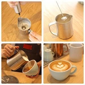 Powerful Electric Milk Frother With 2pcs Stainless Steel Spring Whisk Foam Maker U1JE