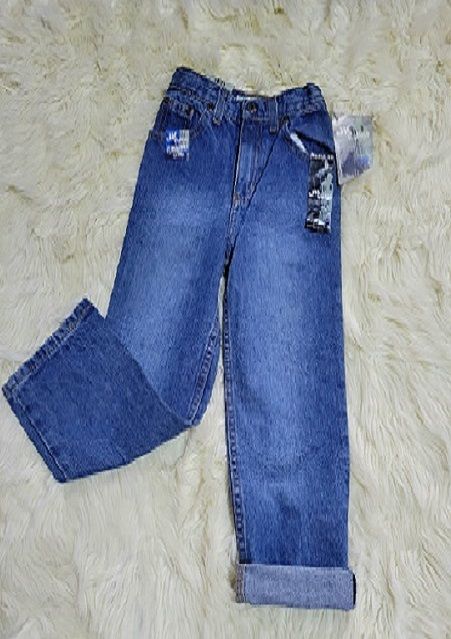 Boyfriend Med-Stone Wash Straight Jeans-Blue