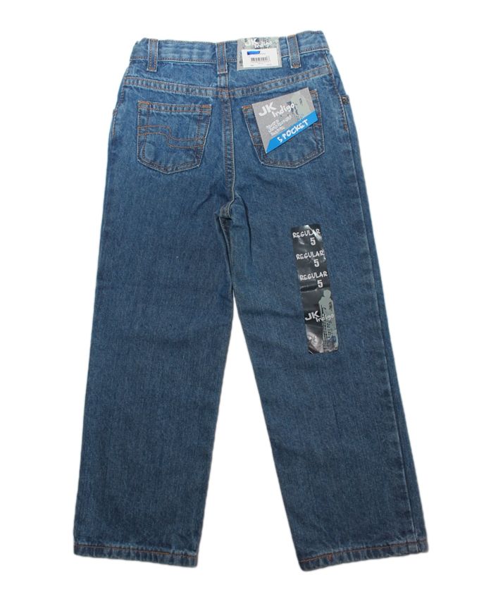 Boyfriend Med-Stone Wash Straight Jeans-Blue