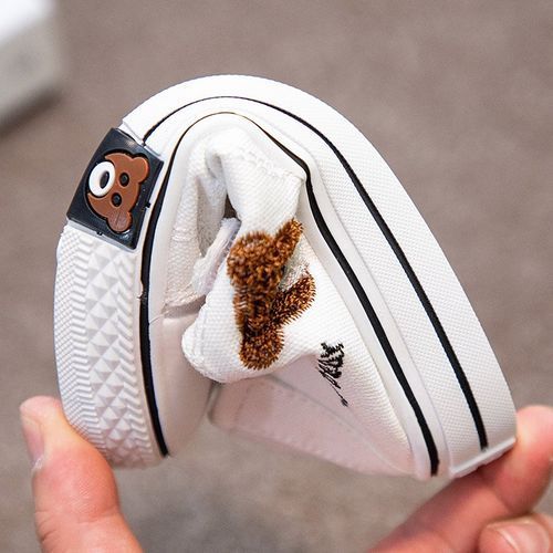 Boys Girls Canvas Sneakers Adjustable Strap Walking Shoes