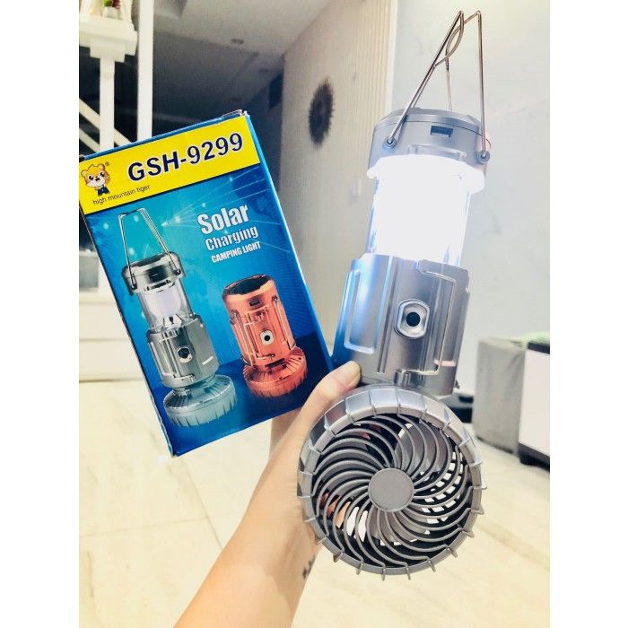 NEW Rechargeable Solar Camping Light With Fan AND POWERBANK