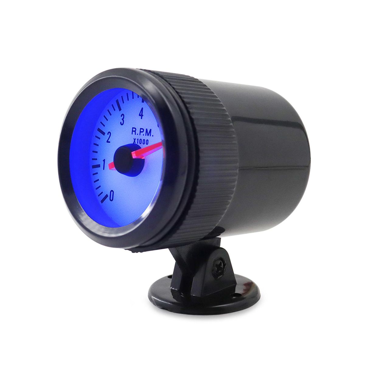 Tachometer Tach Gauge with Black Holder Cup for Auto Car 2'' 52mm 0-8000RPM Blue LED Light