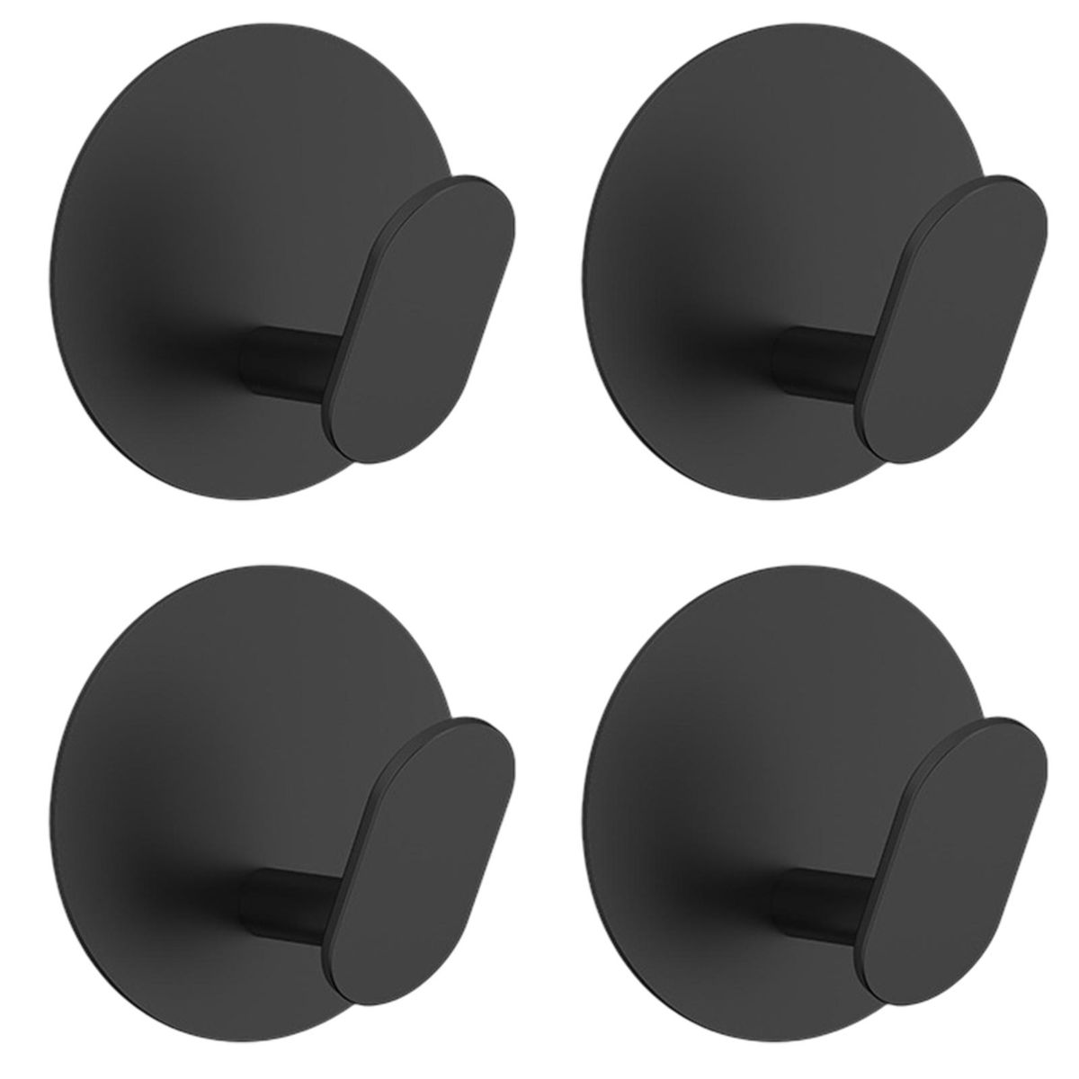 4Pcs Towel Hooks Wall Hooks Clothes Key Towel Hangers Black