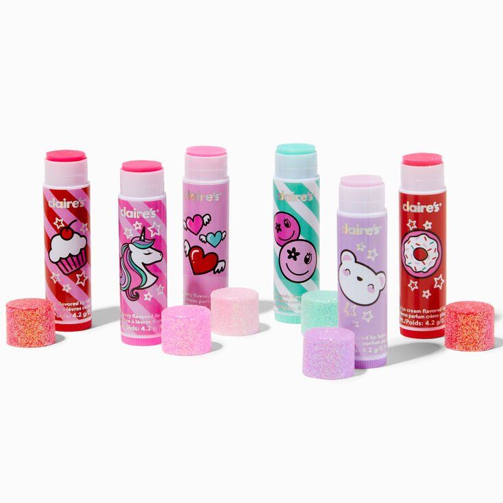 Glitter Emoticon Lip Balm Set - 6 Pack