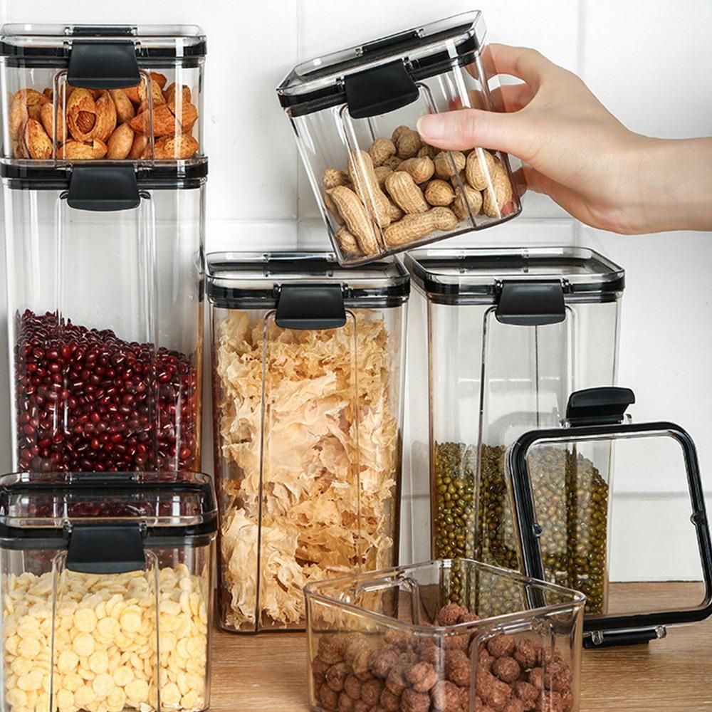 4Pcs Kitchen Sealed Cans, Grain Storage Jars, Refrigerators