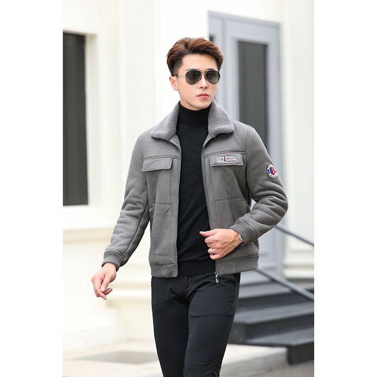 Men Fur All-in-one Jacket Clip To Overcome Jacket Thickening Warm Lamb Fleece
