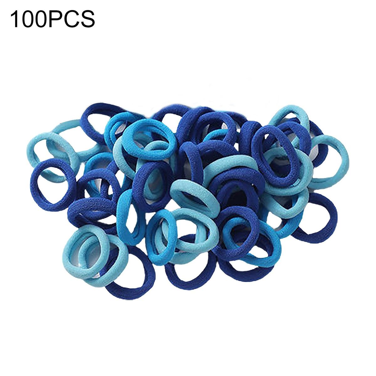 100Pcs Hair Scrunchies Kids High Elastic Simple Hair Ropes Blue