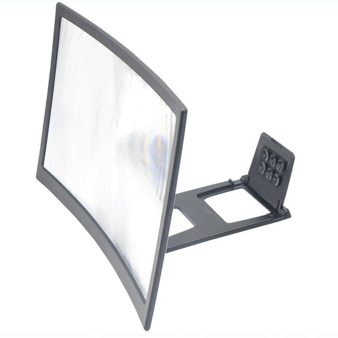 L6 Curved Screen Mobile Phone Am/plifier 12 Inch HD Enlarged Screen Reduce Radiation Anti Blue Lens 1 Pcs Black