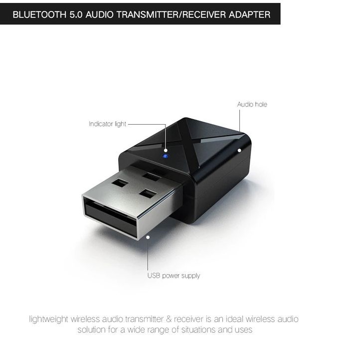 Bluetooth Audio Receiver Transmitter AUX Adapter For TV PC