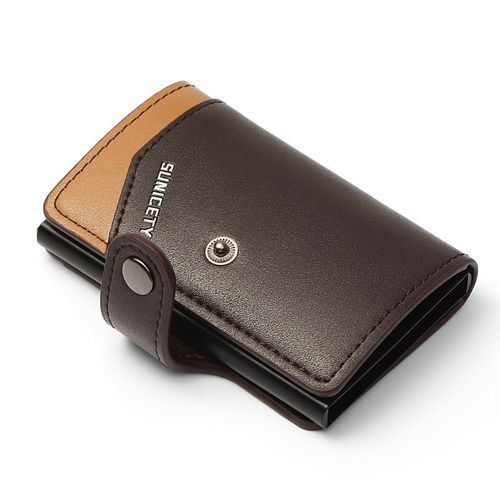 PU Leather Card Holder Case,Automatic Pop-Up Card Purse