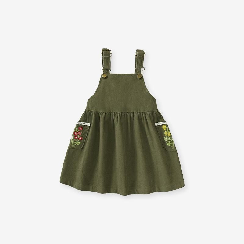 2023 European And American Children's Shoulder Strap Dress Autumn New Female Child